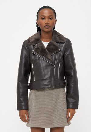 VMHAILEY COATED JACKET - Keinonahkatakki - chocolate torte