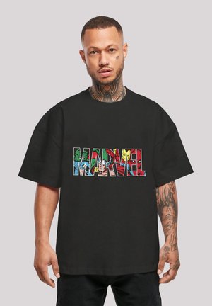 MARVEL AVENGERS LOGO HULK SPIDER-MAN IRON-MAN THOR CAPTAIN AMERI - Print T-shirt - black