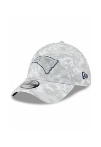 Grau camo Cap mit einem gestickten Logo auf der Vorderseite. Mit einem gebogenen Schirm und verstellbarem Riemen, aus Stoff für Komfort und Passform.