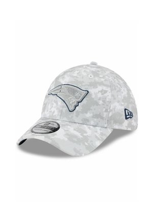 Grau camo Cap mit einem gestickten Logo auf der Vorderseite. Mit einem gebogenen Schirm und verstellbarem Riemen, aus Stoff für Komfort und Passform.