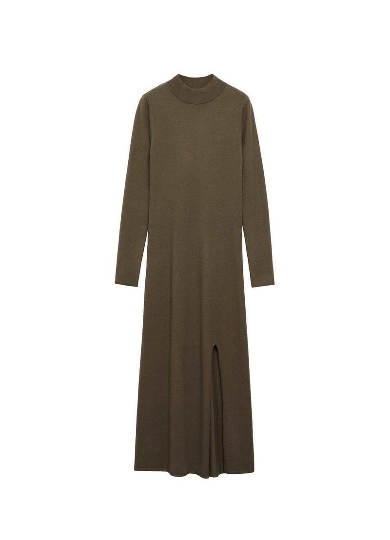 Mango Gebreide jurk kaki Mango Gebreide jurk kaki