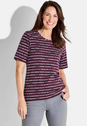 Blouse - berry grey striped