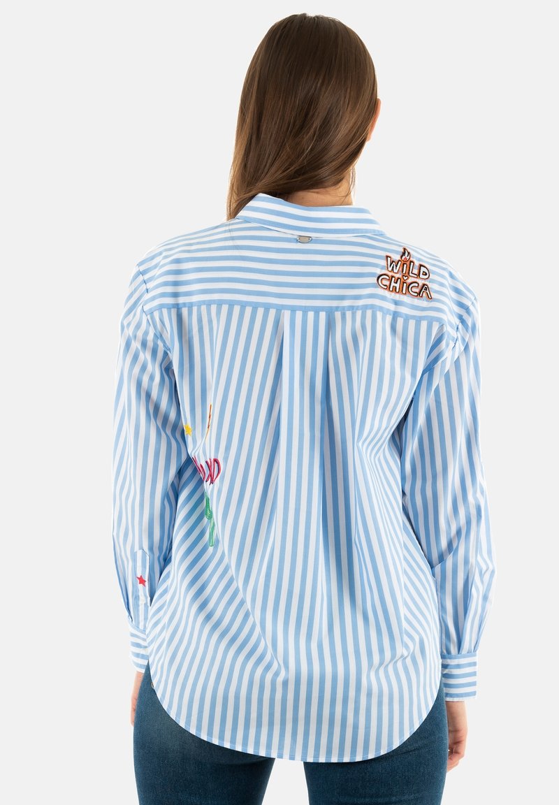Chemise Homme FREEMAN T PORTER Slim Fit Bleu - Motifs Géométriques Style Origami