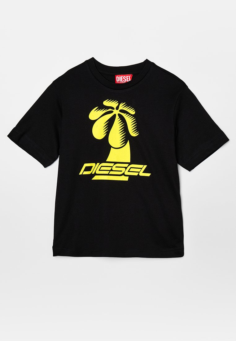 Diesel T-shirt print antraciet gemêleerd Diesel T-shirt print antraciet gemêleerd