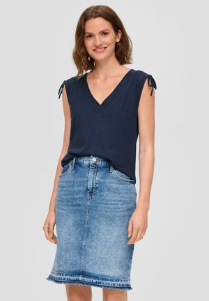 ÄRMELLOSES MIT BINDEDETAIL - Top - tiefblau