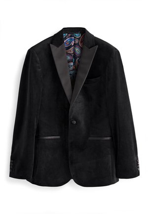 SLIM FIT VELVET - Puvuntakki - black