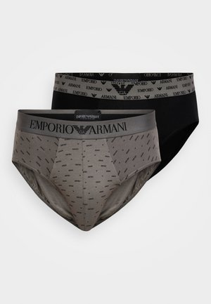 PATTERN MIX PARTE BASSA BRIEFS 2 PACK  - Slip - grey/black