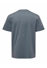 T-shirt grigio in cotone con maniche corte, collo rotondo e retro semplice. Tessuto morbido e vestibilità comoda, senza logo o motivi visibili.
