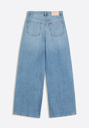 Bershka, DENIM WIDE CROSSED - Wide Leg - light blue