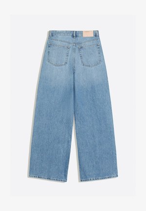 Bershka, DENIM WIDE CROSSED - Wide Leg - light blue