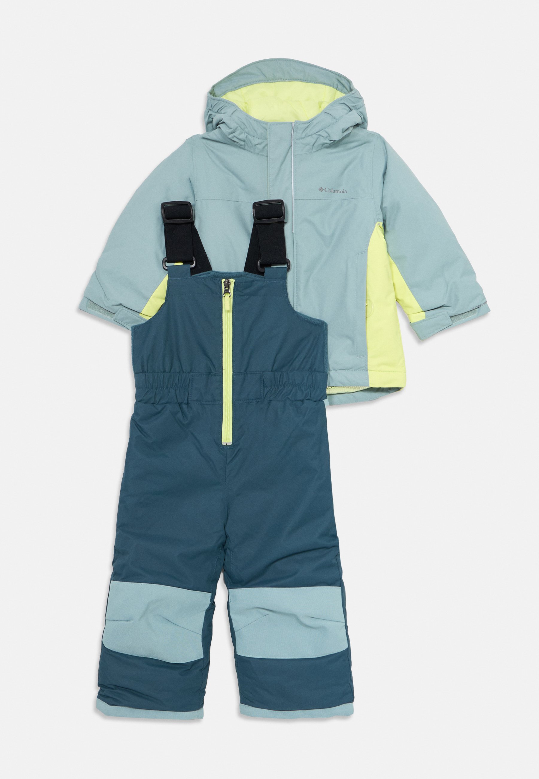 Columbia BUGA SET Snowsuit crushed blue/neon light/everblue