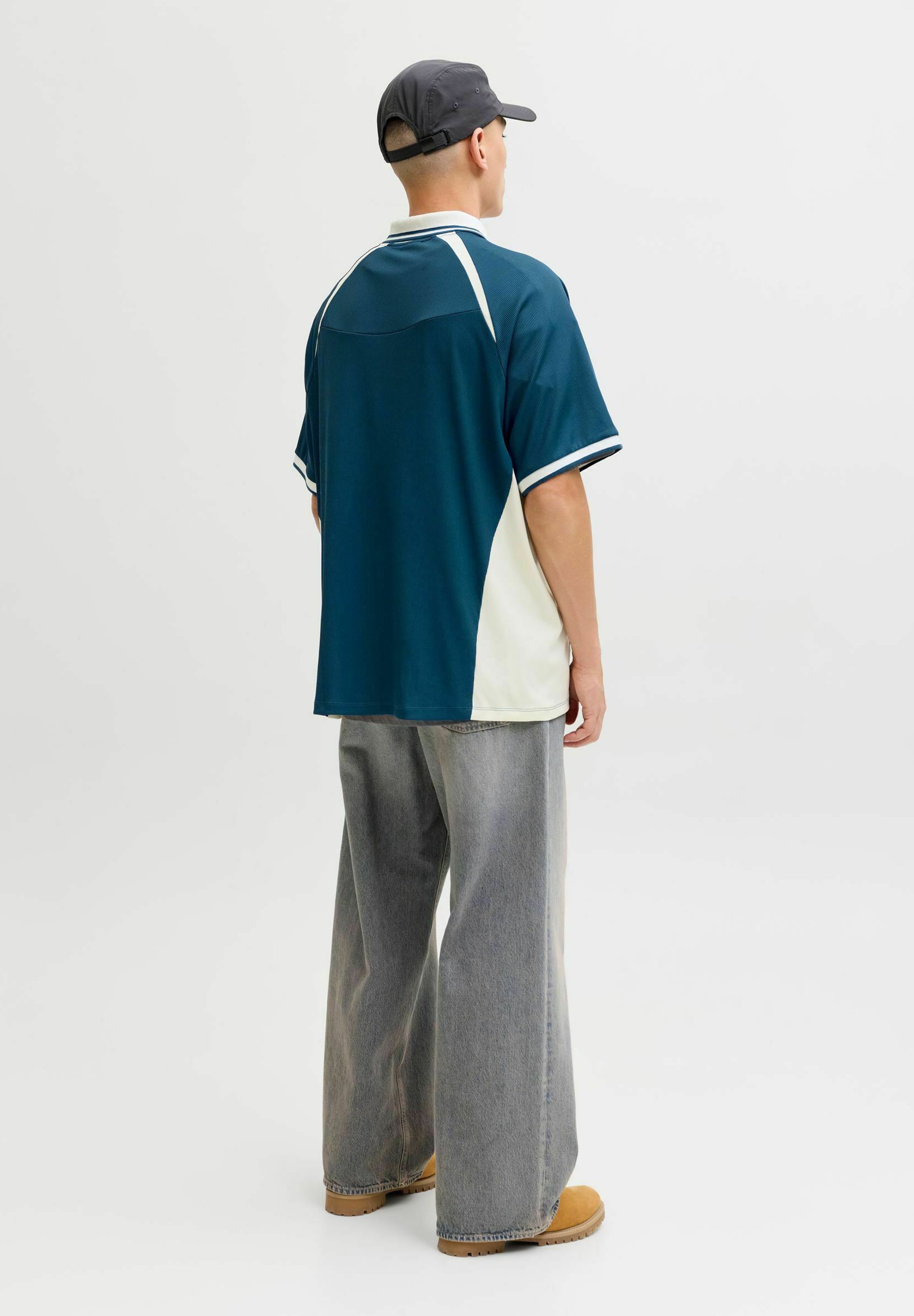 Jack & Jones JCOCLUB RIBBED FOOTBALL - Polo shirt - poseidon/blue