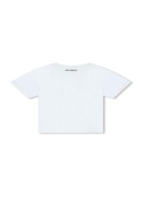 KARL LAGERFELD KIDS AVEC LOGO BRODÉ EN BAS - T-shirt imprimé - blanc