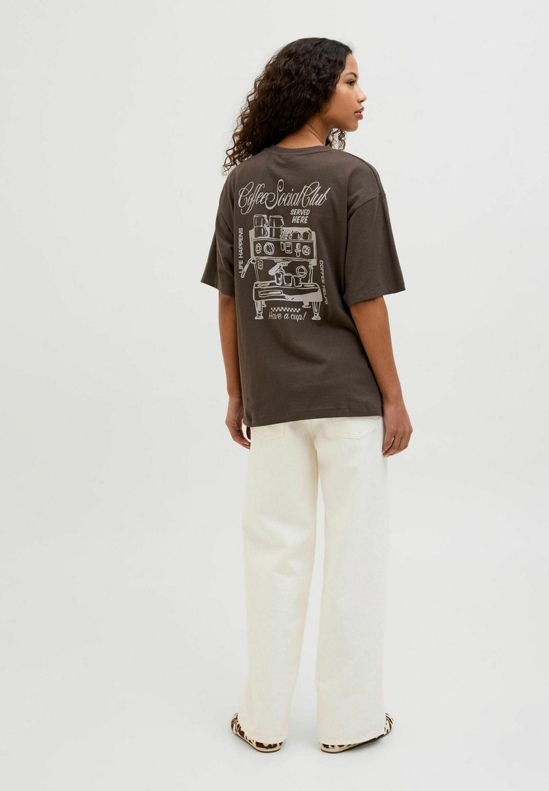 JJXX JXMILLOW LOOSE TEE - Apdrukāts T-krekls - chocolate brown