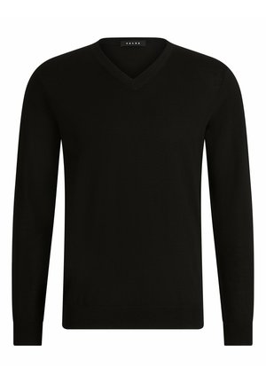 Basic V-Neck - Strickpullover - black