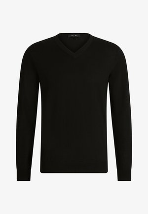 FALKE Basic V-Neck - Strickpullover - black
