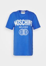 Moschino Blue Cotton Come Play 4 Us Print T-shirt