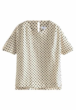 REGULAR FIT - TEXTURED BOXY - Pusero - ecru black spot
