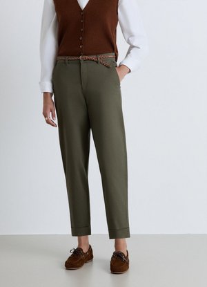 Calliope, PANTALONE LUNGO TINTA UNITA - Chinos - verde militare scuro