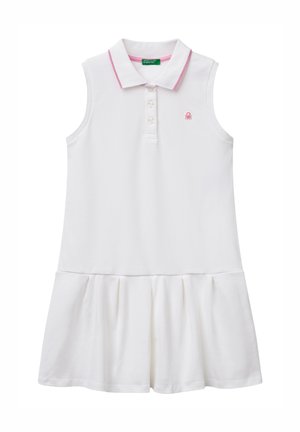 SLEEVELESS  WITH CONTRAST COLOR STRIPE ON COLLAR  - Blusenkleid - white
