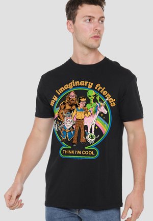 Cotton Soul, STEVEN RHODES MY IMAGINARY FRIENDS - Print T-shirt - black