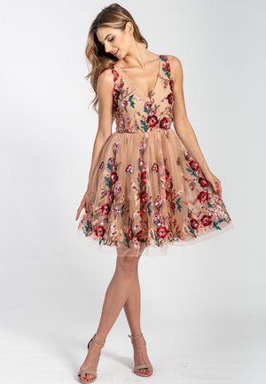 GLORIA - Sukienka koktajlowa - beige, red
