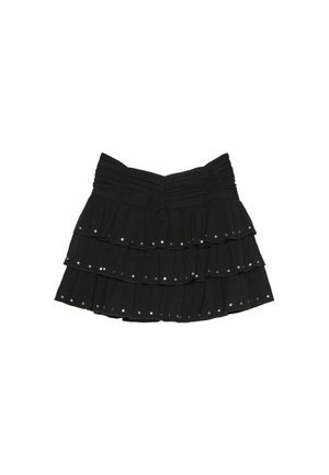 Stradivarius, STUDDED FRILL SKORT - Jupe trapèze - black