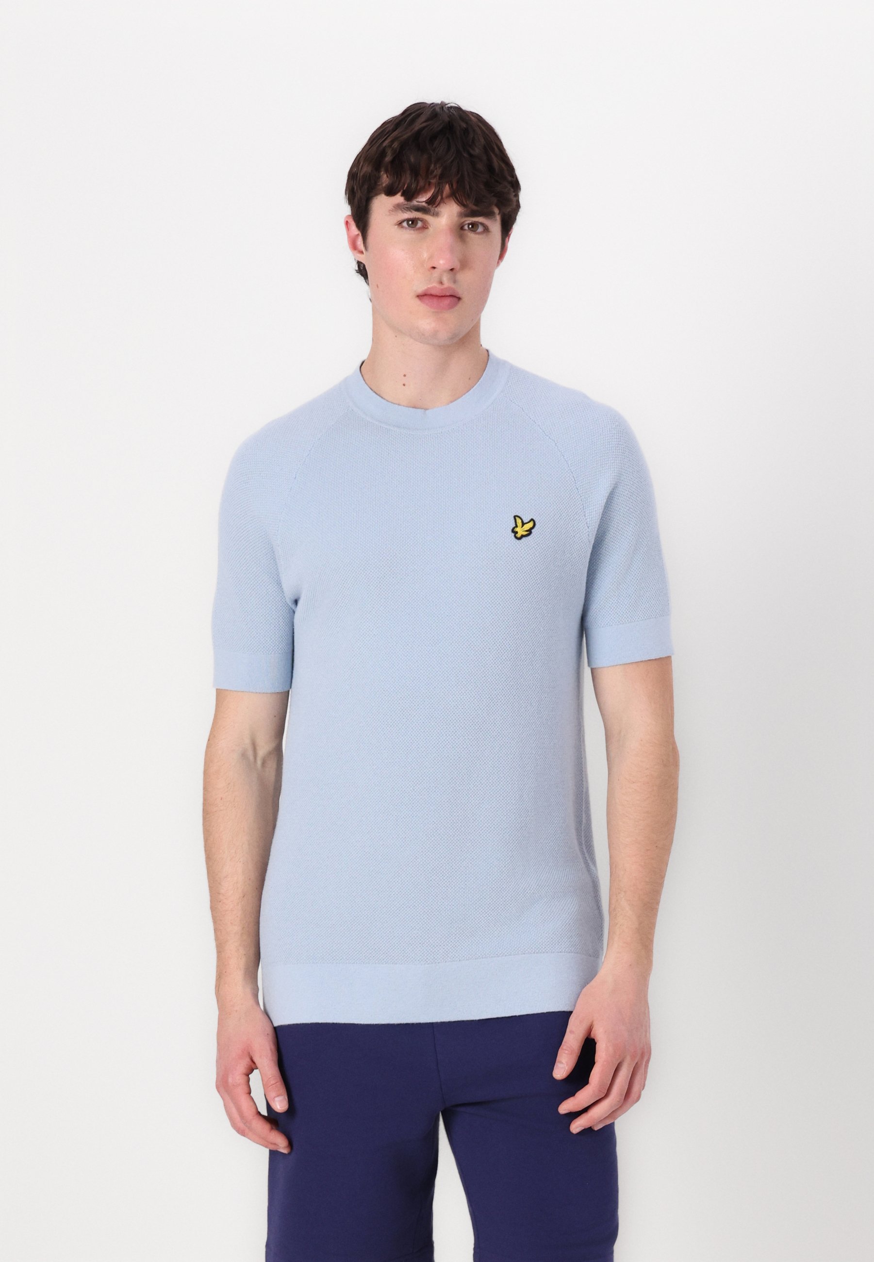 T-Shirt Homme Lyle & Scott Bleu Taille S - Col Rond - Mélange Polyester/Coton