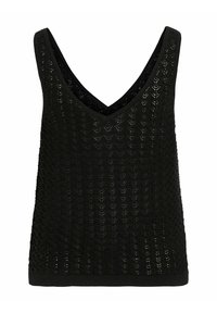 VILA STRICKOBE VIVUA ÄRMELLOSES - Linne - black