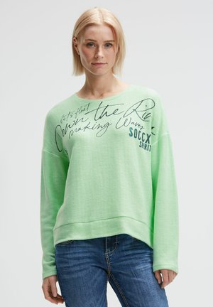 FLAUSCH MIT WORDING PRINT - Strickpullover - milky green