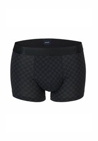 Slip neri con un motivo geometrico testurizzato, dotati di una cintura nera uniforme con il marchio "JOOP!" e un design aderente.