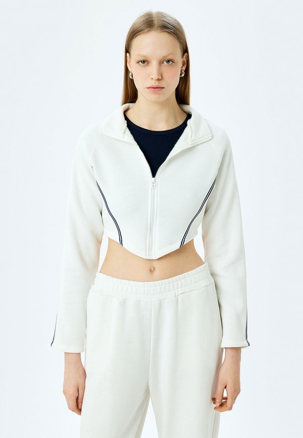 CROP  - Sweatjacke - beige