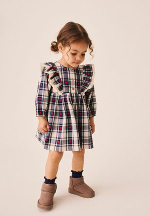 Next, REGULAR FIT - FRILL COLLAR LONG SLEEVE DRESS - Hverdagskjole - navy blue heart check