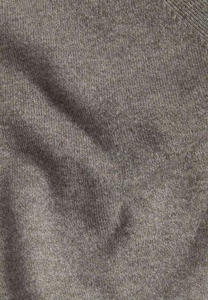 Texturerad, grå stickad tyg med subtil ribbning och varierande nyanser. Mjuk, flexibel textur utan synliga mönster eller hårdvara.