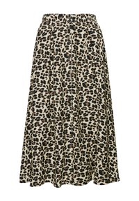 Zero Damen Leorock Mit Elastischem Bund - Animal Print Faltenrock