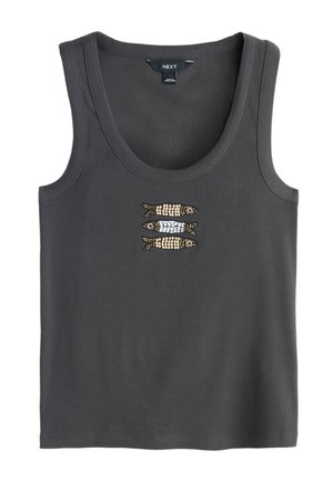 Next, REGULAR FIT - FISH BEADED SCOOP NECK VEST  - Top - grey