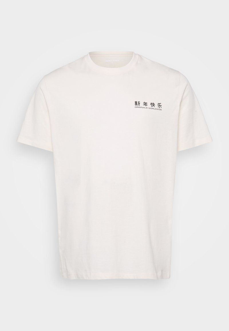 Jack & Jones JORSNAKE TEE CREW NECK - T-Shirt print - antique white ...