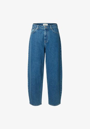 Selected, BARREL FIT JEANS HIGH WAIST - Vaqueros boyfriend - medium blue denim
