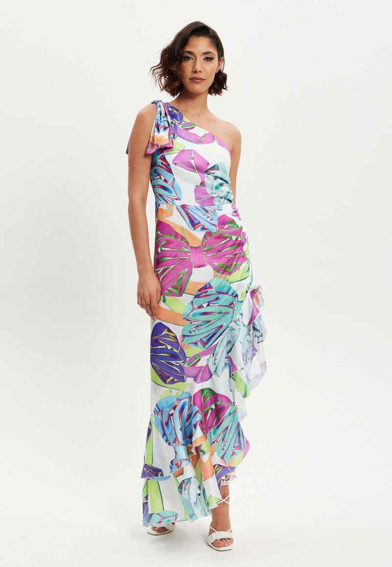 Liquorish BOW ONE SHOULDER FRILL - Maxi dress - multi coloured