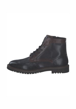 Schnürstiefelette - dark blue / grey