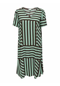 ONLY Carmakoma LOCKER GESCHNITTEN V-AUSSCHNITT MIDI - Vestido informal - chocolate lab