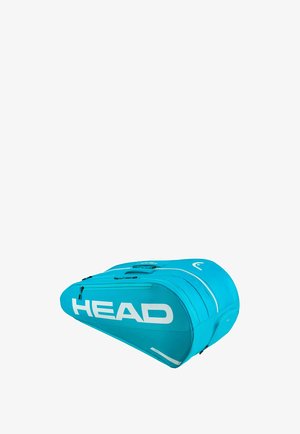 Blaue HEAD Sporttasche mit mehreren Reißverschlussfächern, zum Transport von Schlägern und Sportausrüstung entwickelt.