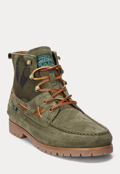 Polo Ralph Lauren RANGER MID CAMO SUEDE BOOT - Nööritavad poolsaapad - olive