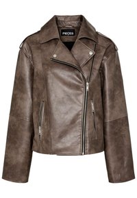 PCSADIE JACKET - Keinonahkatakki - chicory coffee
