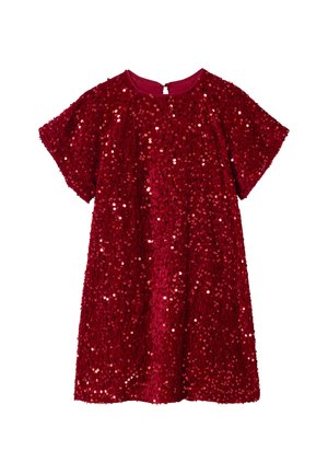 Vertbaudet, VERTBAUDET MÄDCHENKLEID AUS SAMT UND PAILLETTEN - Cocktail dress / Party dress - rot