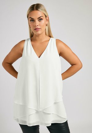 LAYERED V NECK - Toppi - white