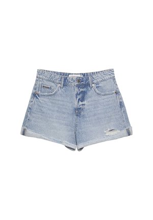 Stradivarius Denim shorts - light-blue denim