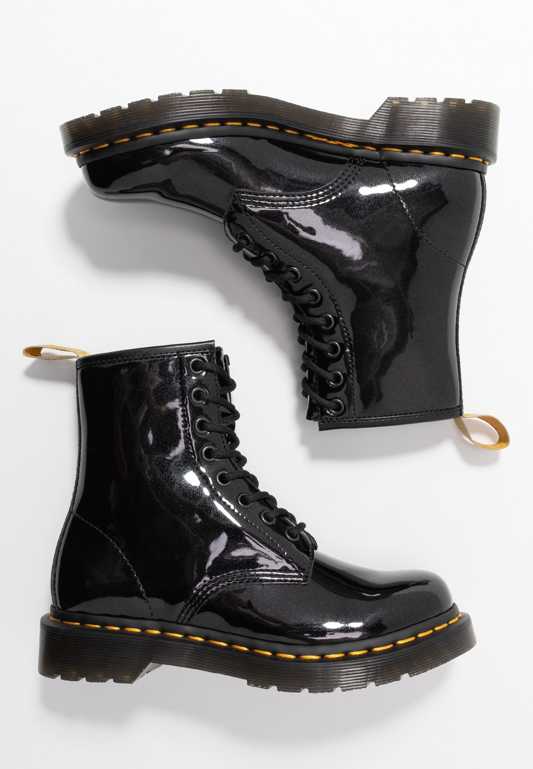 vegan 1460 patent ankle boots