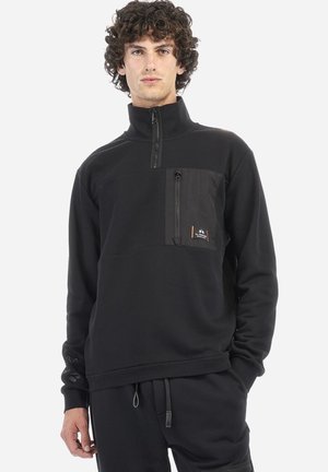 HIGH NECK ZIP - Sweatshirt - black