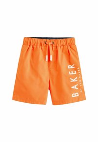 Sjajno narančaste jednodijelne kupaće hlače s elastičnim pojasom, vezicama i bijelim natpisom "BAKER BY TED BAKER" na desnoj nozi.